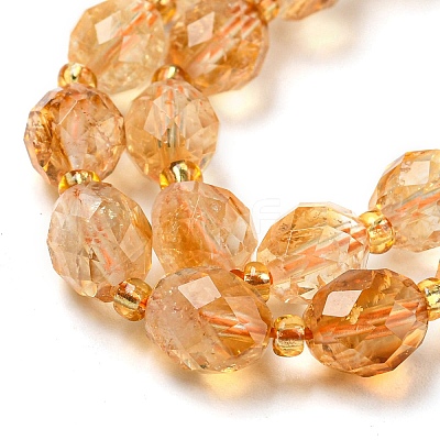 Heated Natural Citrine Beads Strands G-N342-44-1