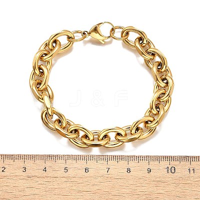 304 Stainless Steel Cable Chain Bracelets for Women BJEW-Q050-01D-G-1