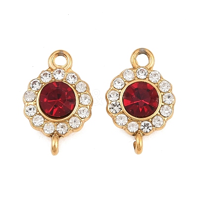 304 Stainless Steel Rhinestone Connector Charms STAS-G398-30G-03-1