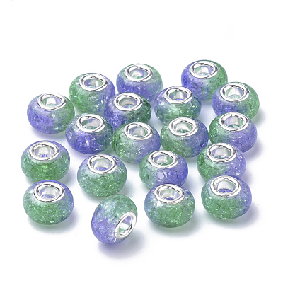 Crackle Resin European Beads RPDL-S013-01-1