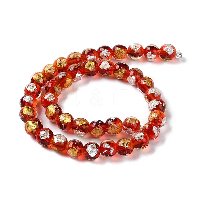 Handmade Gold & Silver Foil Lampwork Beads GLAA-G107-07B-11-1