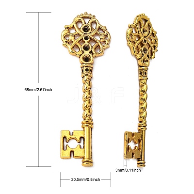 Key Tibetan Style Pendant Rhinestone Settings LS-TIBEB-A101291-AG-FF-1