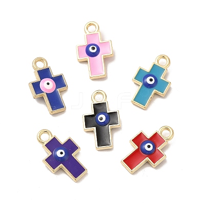 Alloy Enamel Evil Eye Pendants ENAM-M053-01G-1
