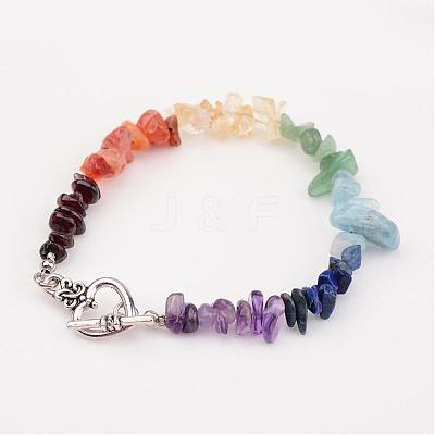 Chip Natural Gemstone Beads Bracelets BJEW-JB02323-1