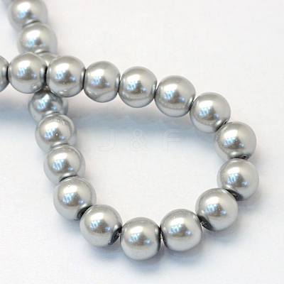 Baking Paint Pearlized Glass Pearl Round Bead Strands HY-Q003-4mm-34-1