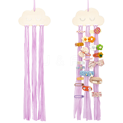 Cloud Wooden Hairpin Hair Clip Hanging Holder Storage Organizer WH-WG78846-03-1