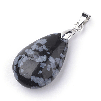 Natural Snowflake Obsidian Pendants X-G-S243-04-1