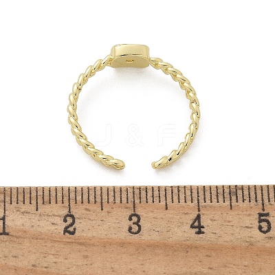 Brass Shell Cuff Rings for Women RJEW-C126-01G-1