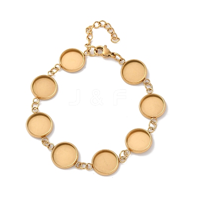 Ion Plating(IP) 304 Stainless Steel Bracelets Making with Round Tray BJEW-H600-16G-1