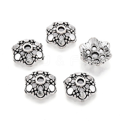 Tibetan Style Alloy Bead Caps TIBEB-T004-20AS-1