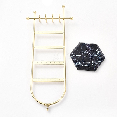 24-Hole Iron Jewelry Display Stands ODIS-F001-06G-1
