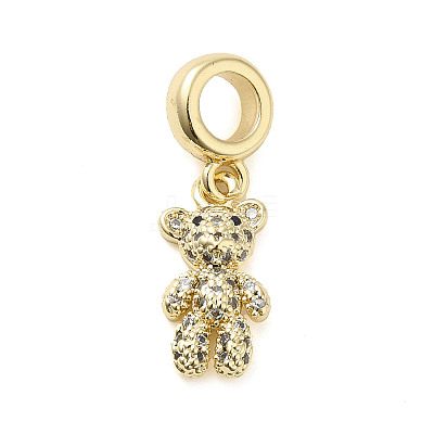 Rack Plating Brass with Cubic Zirconia Pendants KK-Q784-11G-1