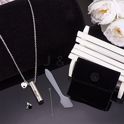 1Pc Word 304 Stainless Steel Column Urn Ashes Necklace DIY-TA0010-07D-1