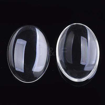 Transparent Glass Cabochons GGLA-R022-25x35-B-1