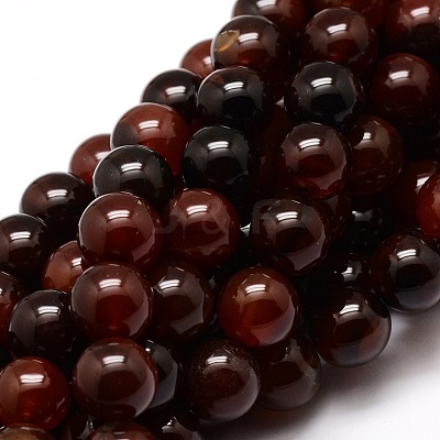 Dyed Natural Agate Round Beads Strands X-G-E321B-12mm-02-1
