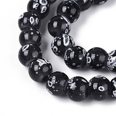 Baking Paint Glass Beads Strands DGLA-N015-6mm-10-1