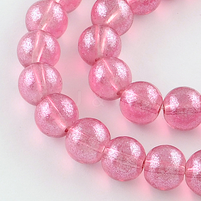 Transparent Spray Painted Glass Bead Strands X-DGLA-R050-8mm-06-1