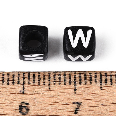 Initial Acrylic Horizontal Hole Beads OACR-ZX006-35W-1