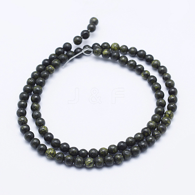 Natural Serpentine/Green Lace Stone Beads Strands G-P345-01-10mm-1