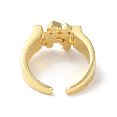 Rack Plating Brass Open Cuff Rings RJEW-M158-01G-1