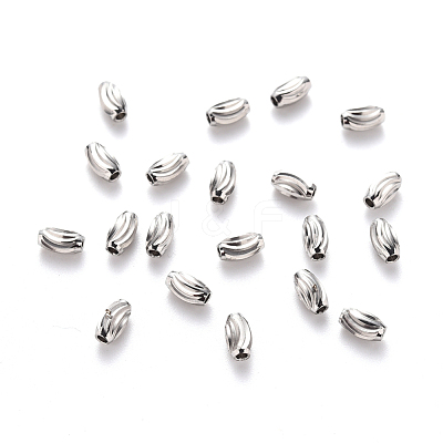 Tarnish Resistant 201 Stainless Steel Corrugated Beads STAS-S103-16A-P-1