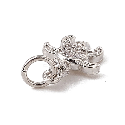 Brass Micro Pave Cubic Zirconia Charms ZIRC-F132-32P-1