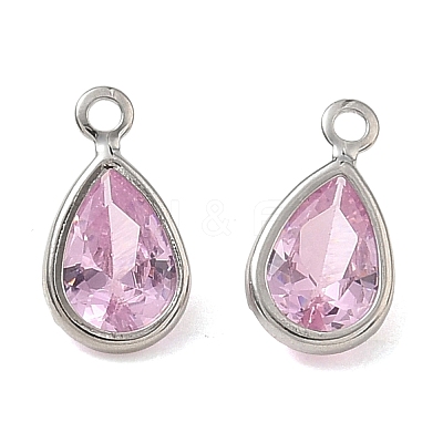 Brass Pave Cubic Zirconia Charms CU-CBABEB3-04P-02-1