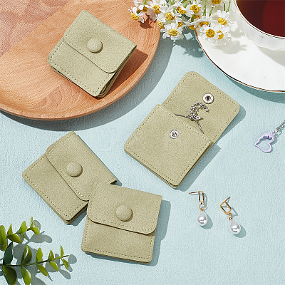Microfiber Jewelry Flap Pouches ABAG-WH0038-44-1