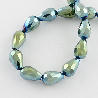 Electroplate Glass Bead Strands X-EGLA-R045-12x8mm-05-1