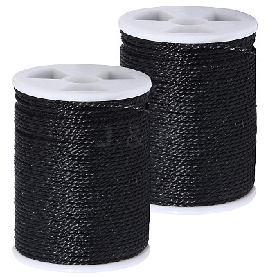 2 Rolls Round Waxed Polyester Cord YC-PA0001-01C-1