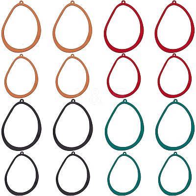 16Pcs 8 Style Spray Painted Alloy Pendants FIND-BC0003-25-1