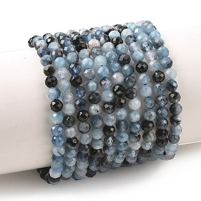 Natural Devil Blue Aquamarine Beads Strands G-K376-A06-4mm-1