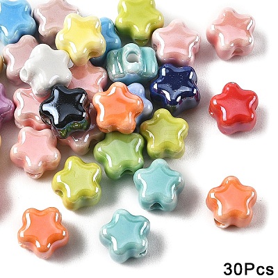 30Pcs Handmade Porcelain Bead PORC-YW0001-75-1