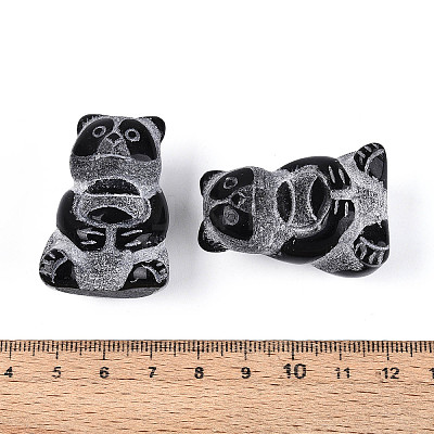 Natural Obsidian Panda Display Decorations G-T144-80-1