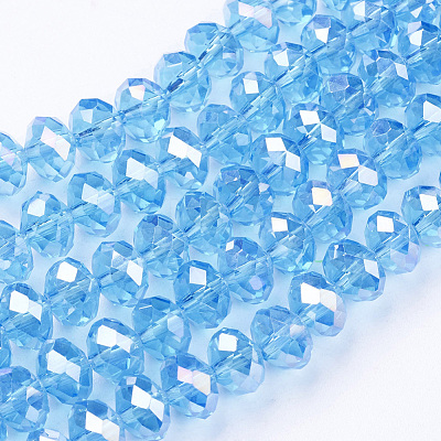 Electroplate Glass Beads Strands X-GR8MMY-20AB-1