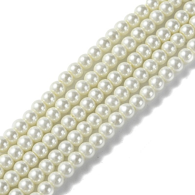 Eco-Friendly Dyed Glass Pearl Round Bead Strands X-HY-A002-4mm-RB001-1
