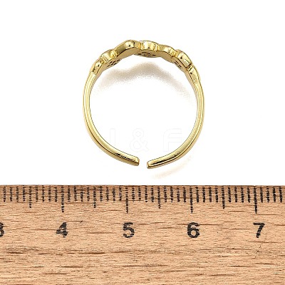 Brass Micro Pave Clear Cubic Zirconia Cuff Rings for Women RJEW-H247-28G-1