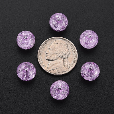 Transparent Crackle Acrylic Beads MACR-S373-66C-N06-1