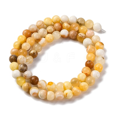 Natural Yellow Jade Beads Strands G-F591-17-6MM-1
