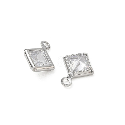 Brass Pave Clear Cubic Zirconia Charms CU-CBAD360-04P-02-1