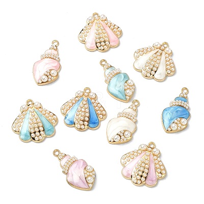 20Pcs 10 Styles Marine Theme Alloy Enamel Pendants FIND-CJ0002-93-1
