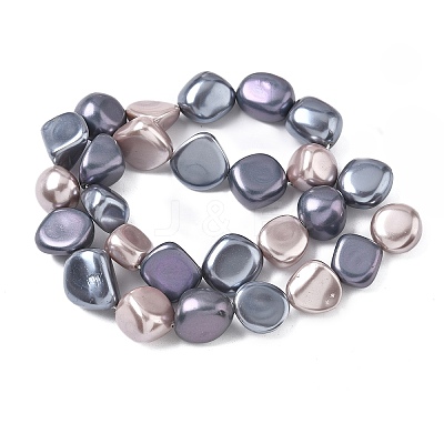 Electroplated Shell Pearl Beads Strands BSHE-D301-02E-1