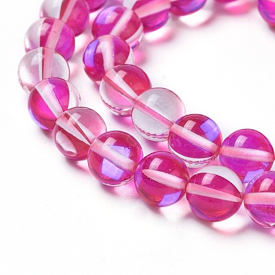 Synthetic Moonstone Beads Strands G-F143-6mm-11-1