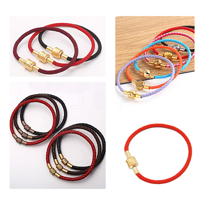 4Pcs 2 Colors Ion Plating(IP) 304 Stainless Steel European Clasps with Cord Ends STAS-DC0004-33-1