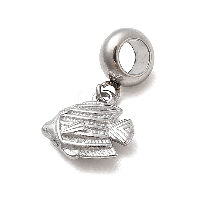304 Stainless Steel Sea Animal European Dangle Charms STAS-D153-04B-P-1