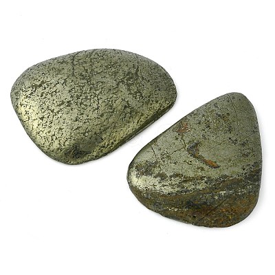 Natural Pyrite Flat Back Cabochons G-D067-03-1