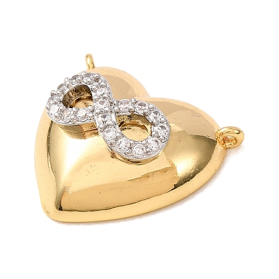 Valentine's Day Brass Micro Pave Clear Cubic Zirconia Pendants KK-C264-16C-G-1