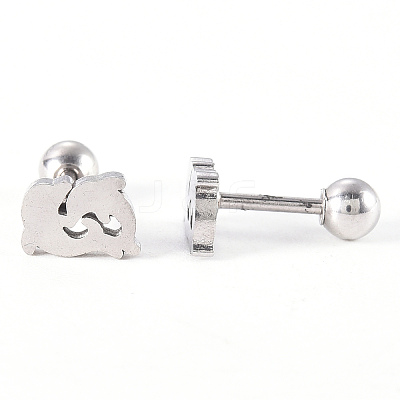 Tarnish Resistant 201 Stainless Steel Barbell Cartilage Earrings LS-EJEW-R147-02-1