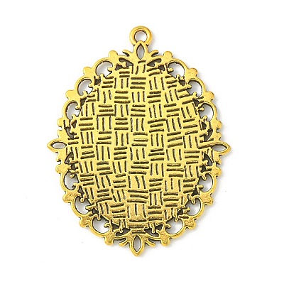 Tibetan Style Pendant Cabochon Settings TIBEP-G007-AG-1