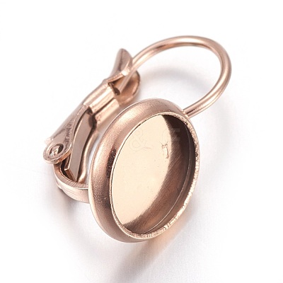 Ion Plating(IP) Stainless Steel Leverback Earring Settings X-STAS-L211-08A-RG-1